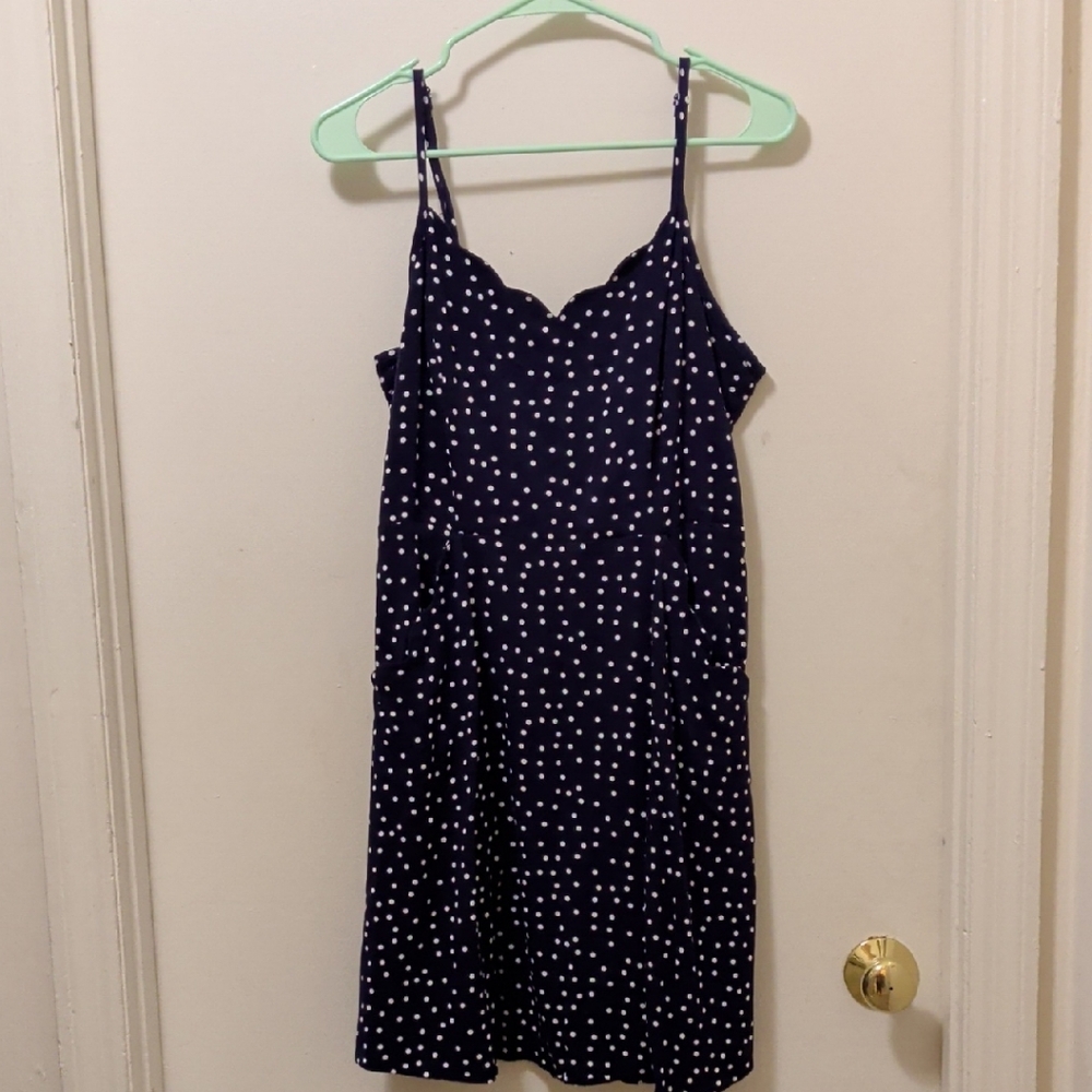 Hawthorn Navy and White Polka Dot Dress